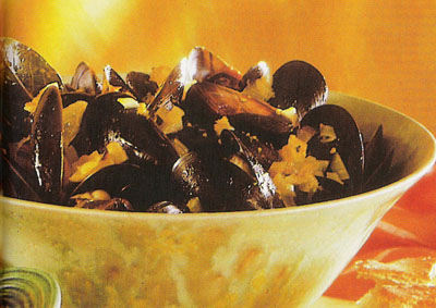 Muscheln in Knoblauch-Orangen-Sauce
